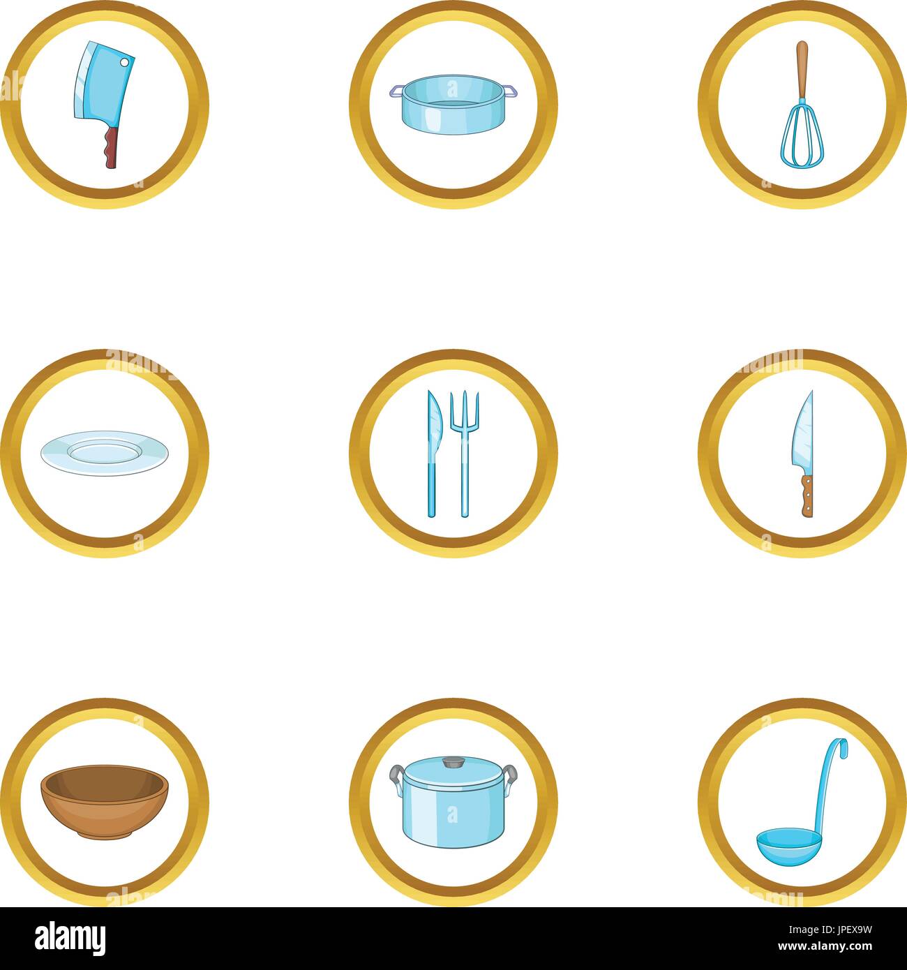 Cookware icons set, cartoon style Stock Vector Image & Art - Alamy