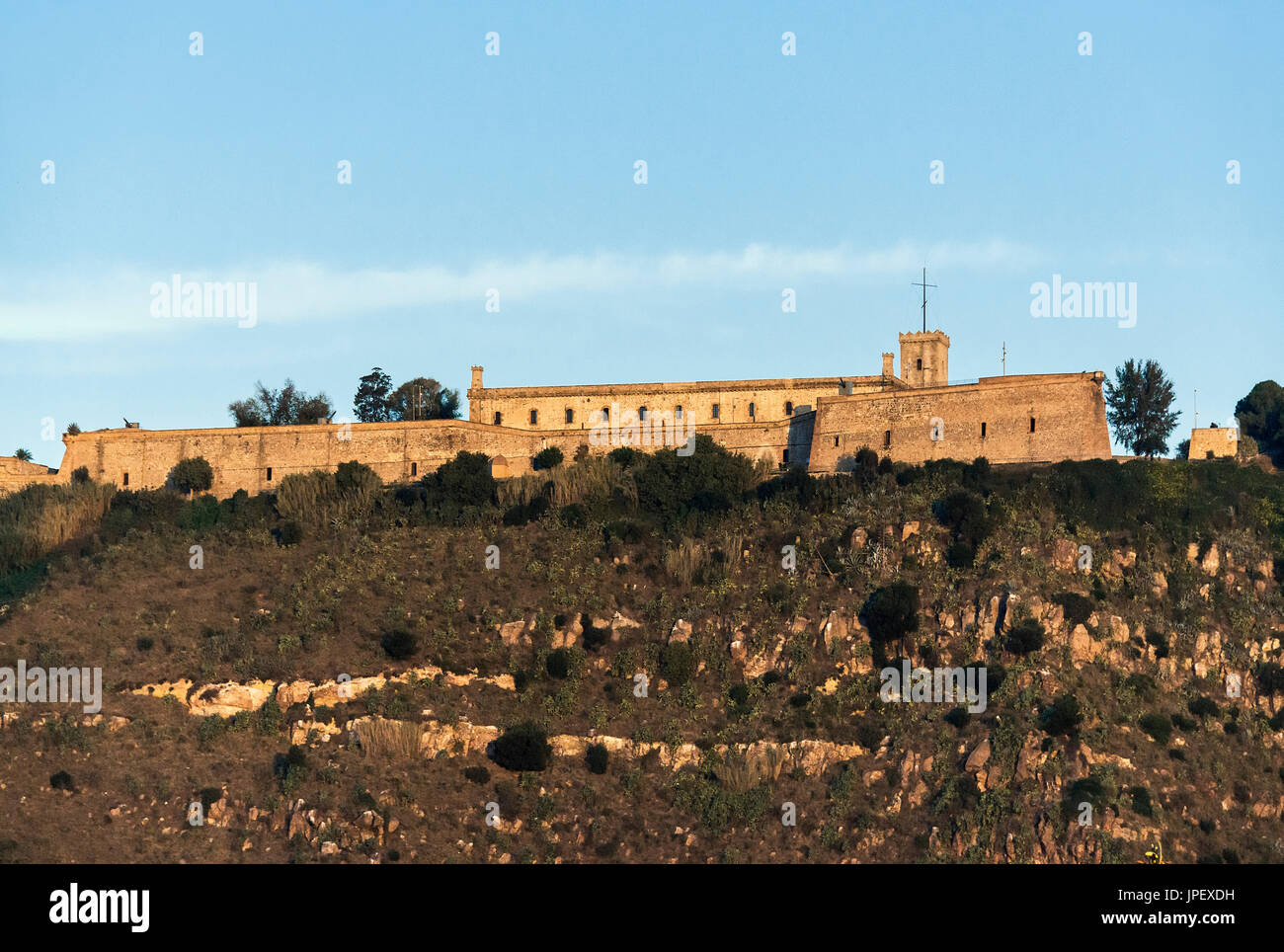 Montjuic Castle, Castillo de Montjuich, military fortress, Jewish Mountain, Barcelona, Spain Stock Photo