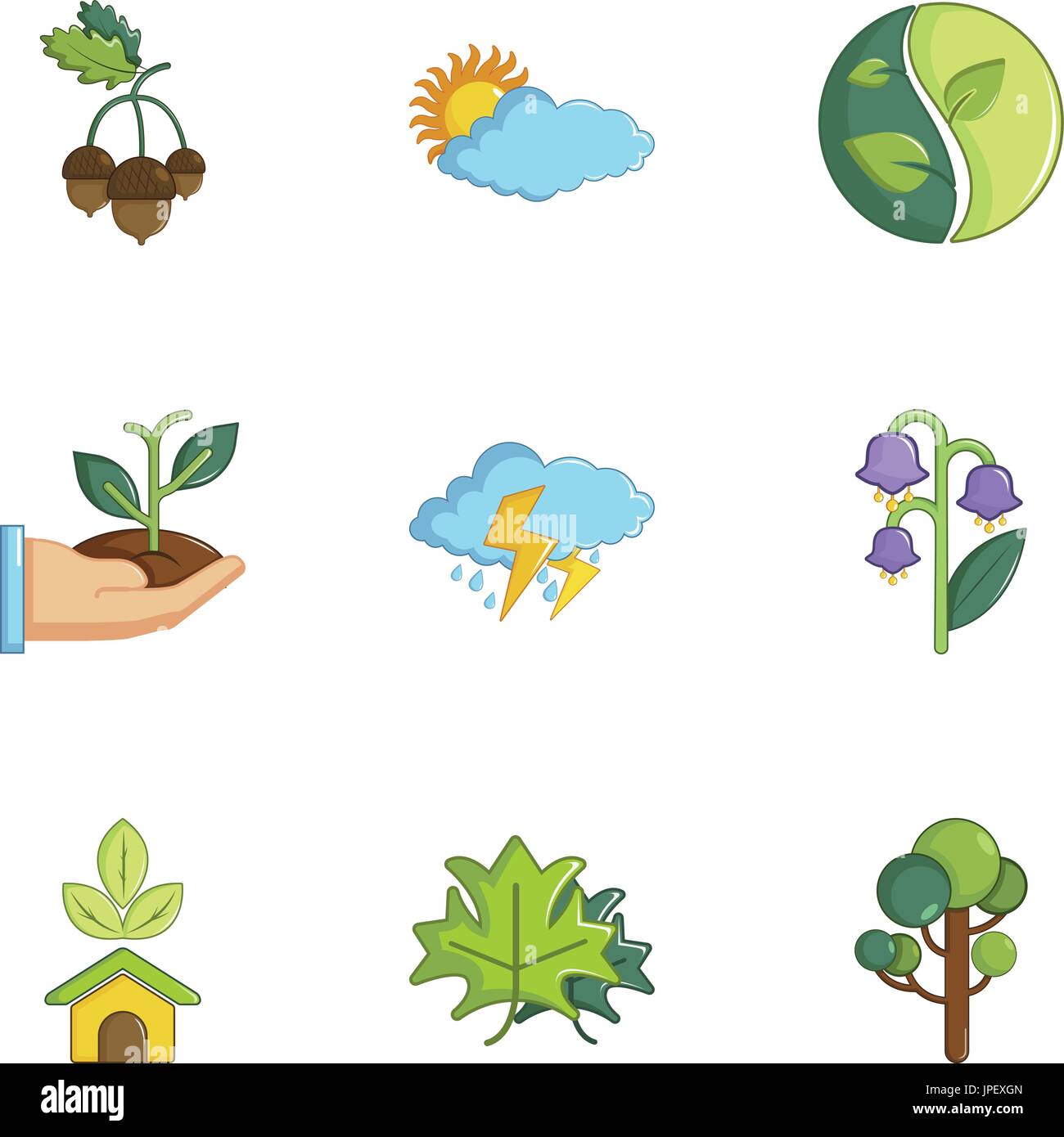 Weather icons set, cartoon style Stock Vector Image & Art - Alamy