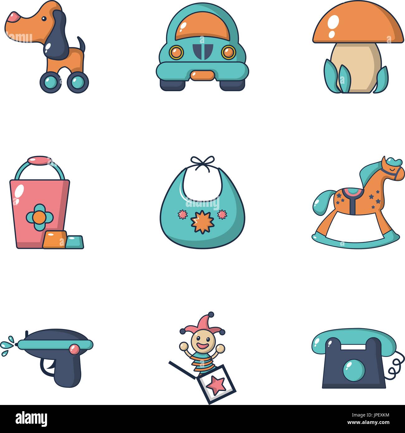 Boy toys icons set, flat style Stock Vector Image & Art - Alamy