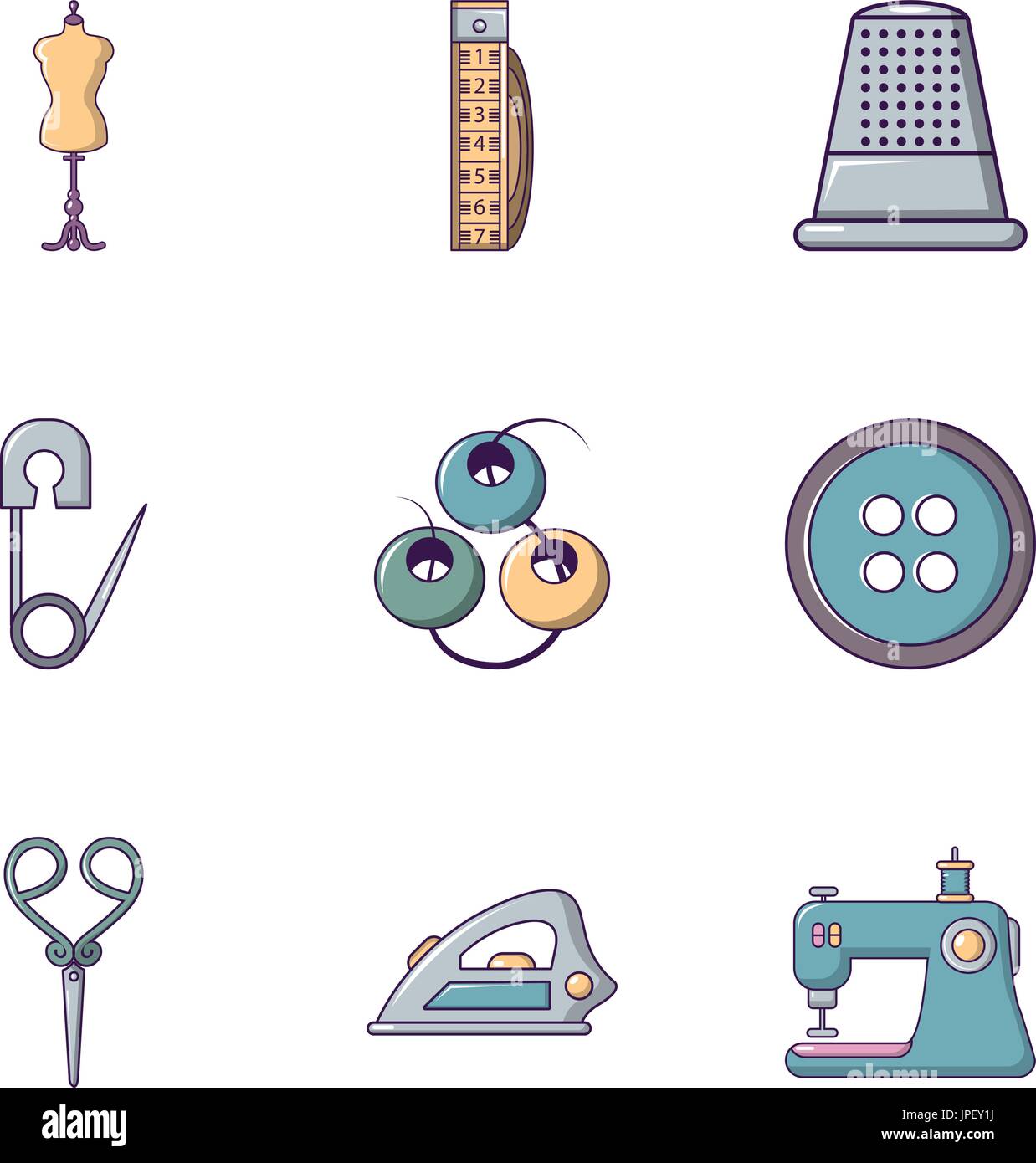 Tailor equipment icons set, flat style Stock Vector Image & Art - Alamy