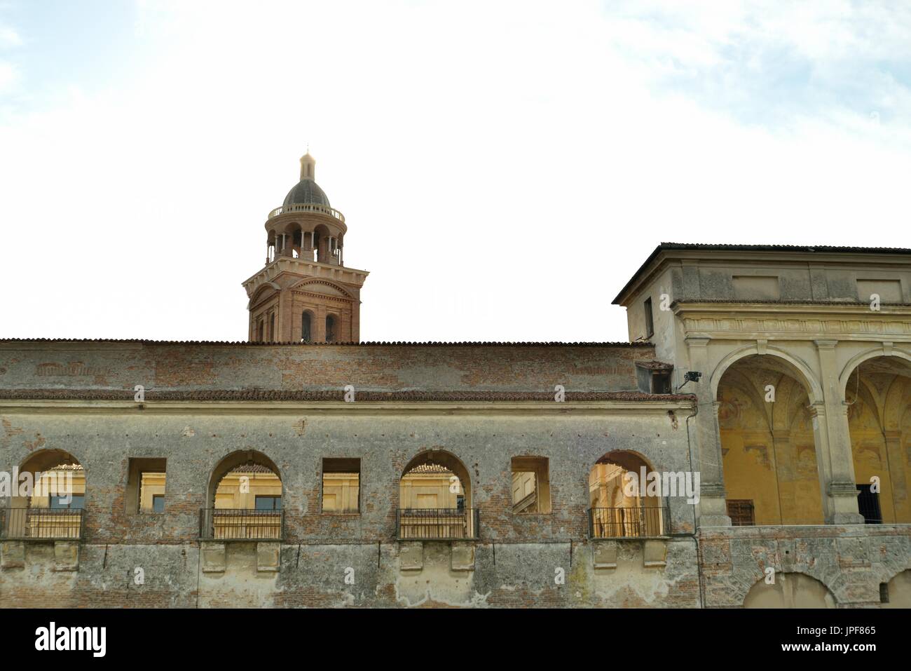 Detail of St, George Castle and St, Barbara bell tower in Mantova Italy Stock Photo