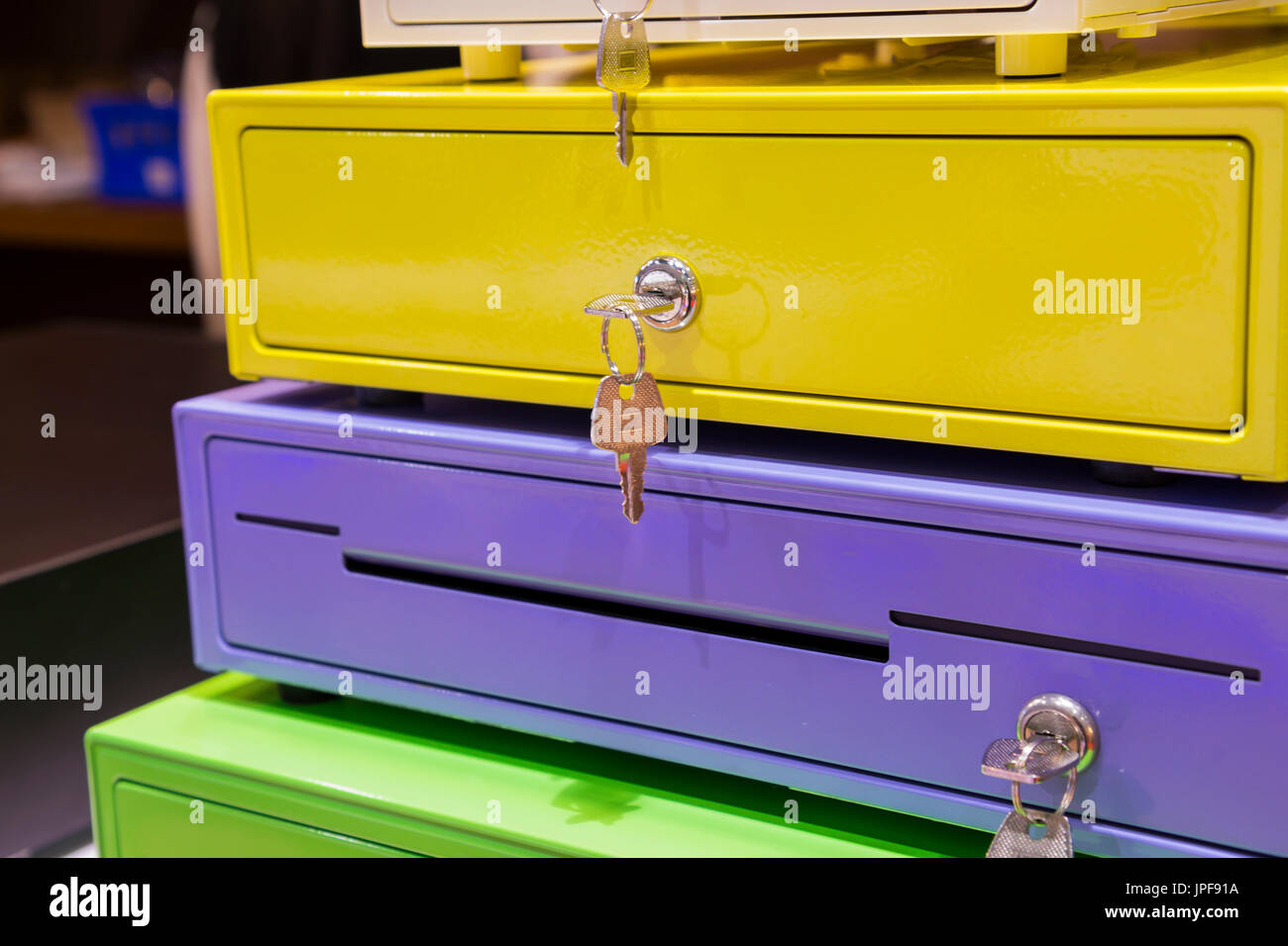 colorful box safe with keys;modern style Stock Photo Alamy