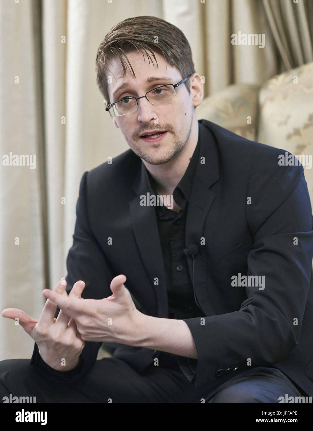 Former U.S. National Security Agency contractor Edward Snowden gives an ...