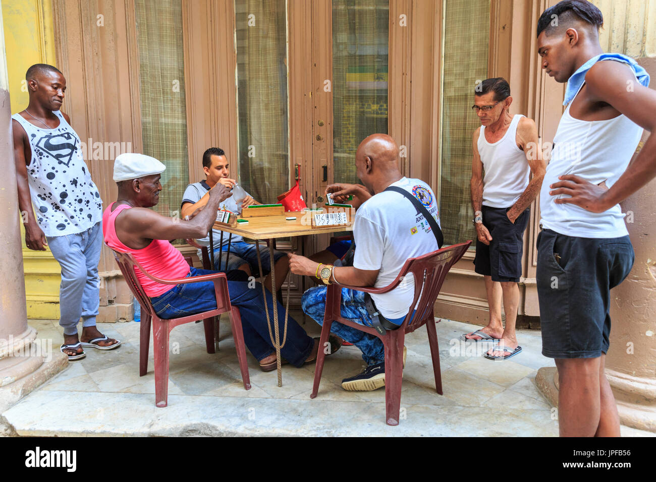 Cuban Men Playing Domino Game Stock Photos Cuban Men