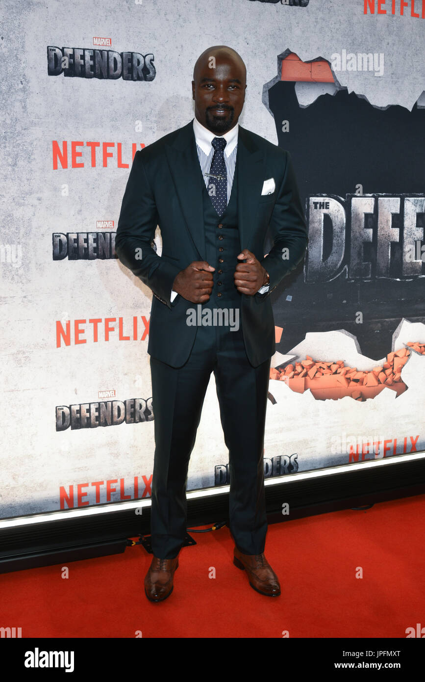 New York, USA. 31st Jul, 2017. Mike Colter attends the 'Marvel's The Defenders' New York premiere at Tribeca Performing Arts Center on July 31, 2017 in New York City. Credit: Erik Pendzich/Alamy Live News Stock Photo