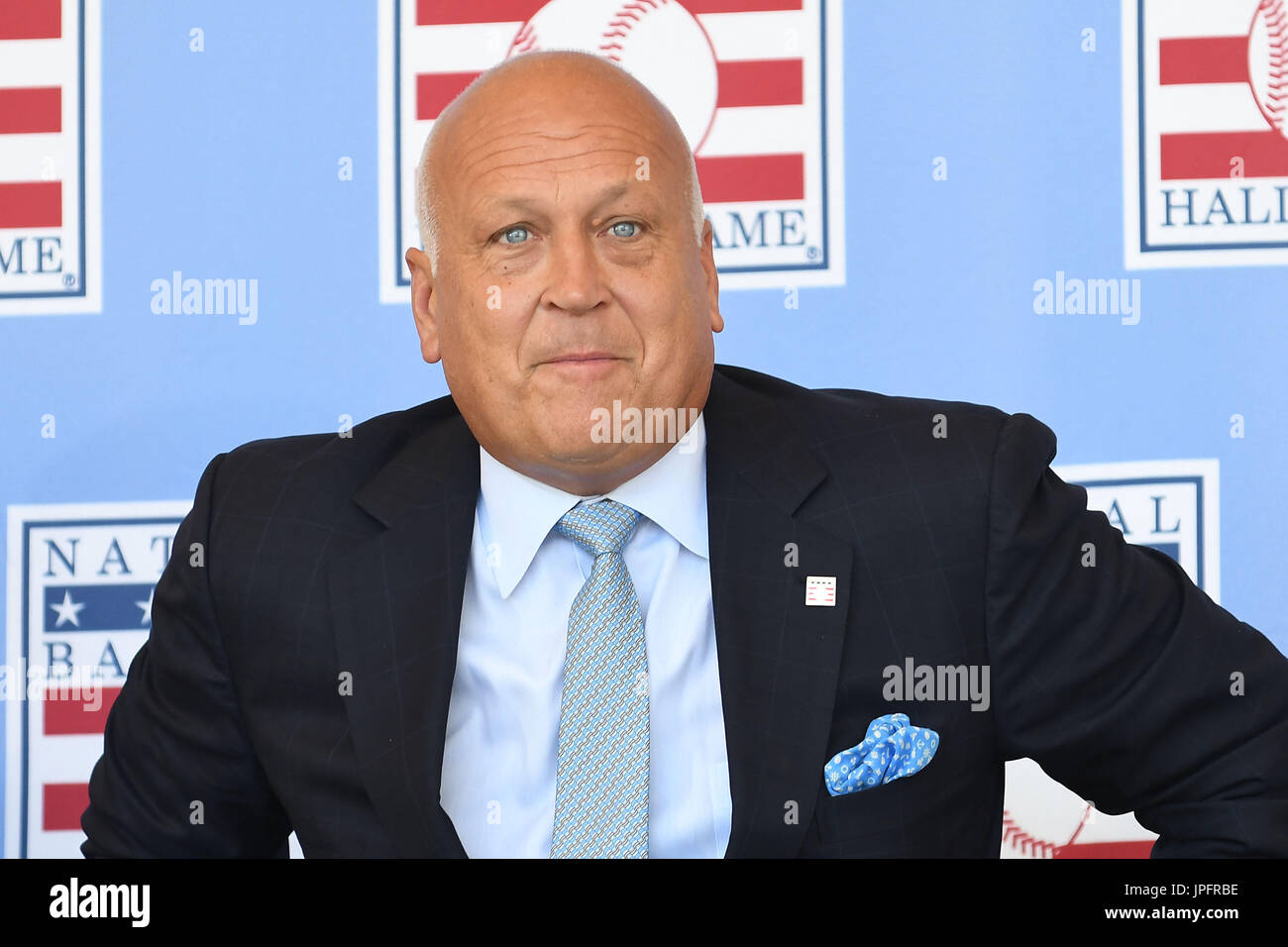 New York, NY, USA. 29th July, 2017. Hall of Fame member Cal Ripken Jr. attends the National Baseball Hall of Fame Induction Ceremony at Clark Sports Center on July 30, 2017 during the Induction Weekend in Cooperstown, New York. Credit: John Palmer/Media Punch/Alamy Live News Stock Photo