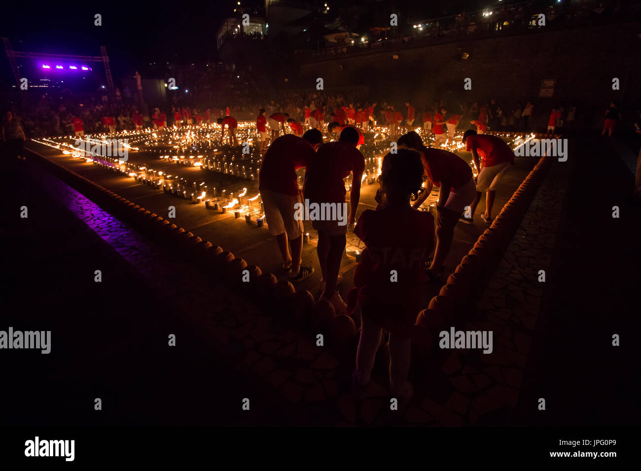 Praiano, Salerno, Italy. 1st Aug, 2017. The group "Ragazzi della