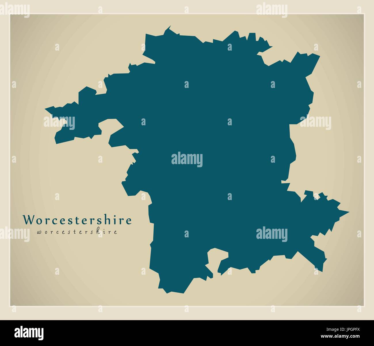 Modern Map Worcestershire county England UK illustration Stock Vector Image & Art Alamy