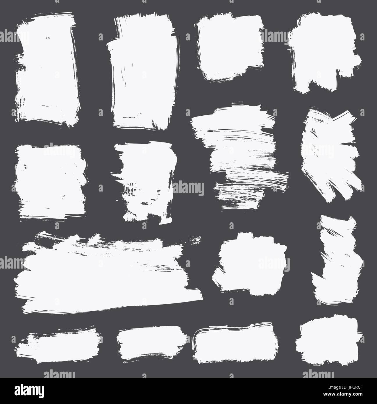 Black brush strokes set Stock Vector