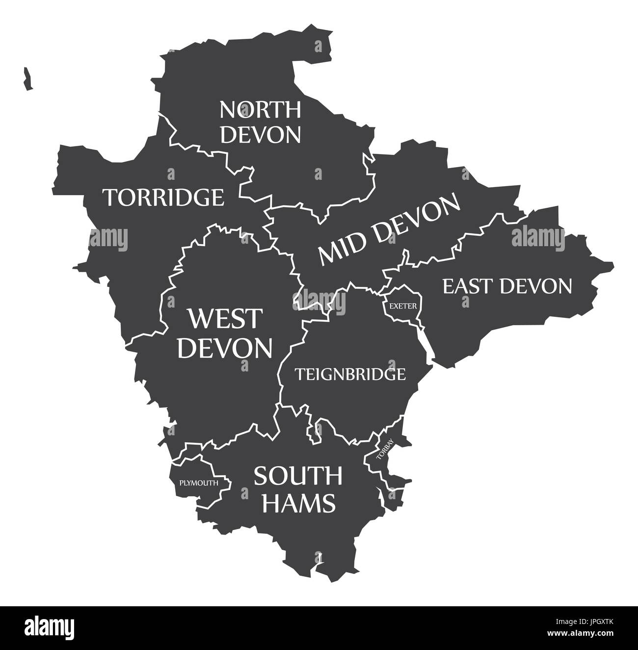 Devon County England Map