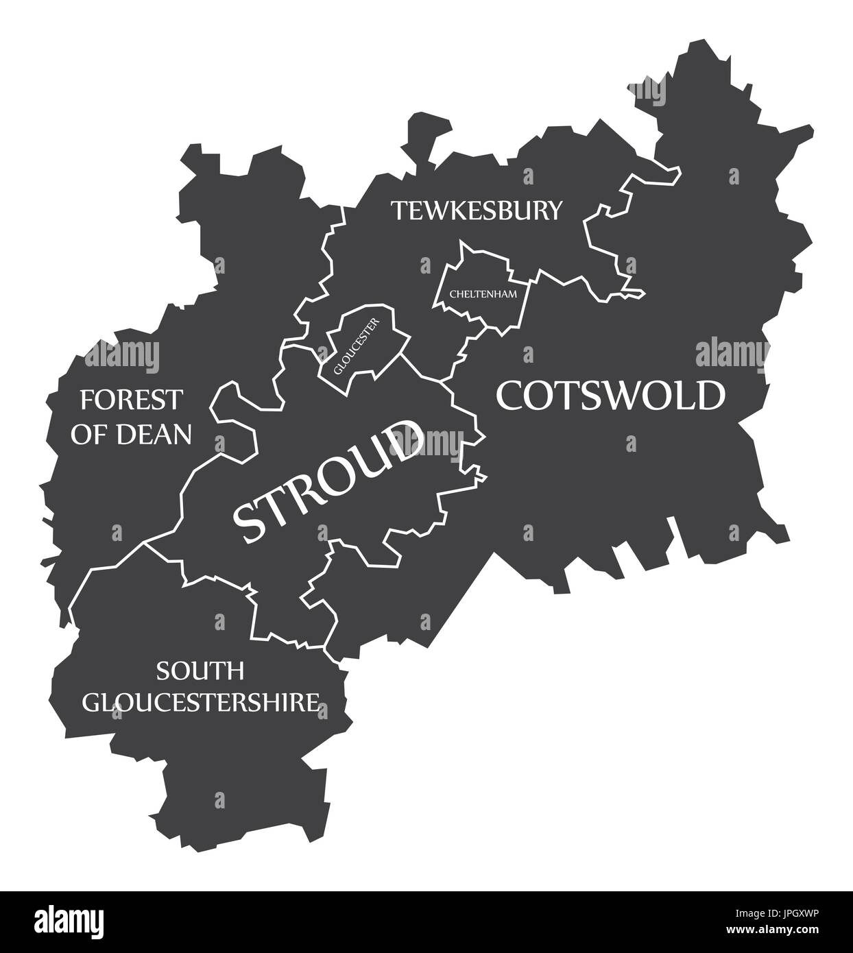 Gloucestershire for the gloucestershire districts hi-res stock