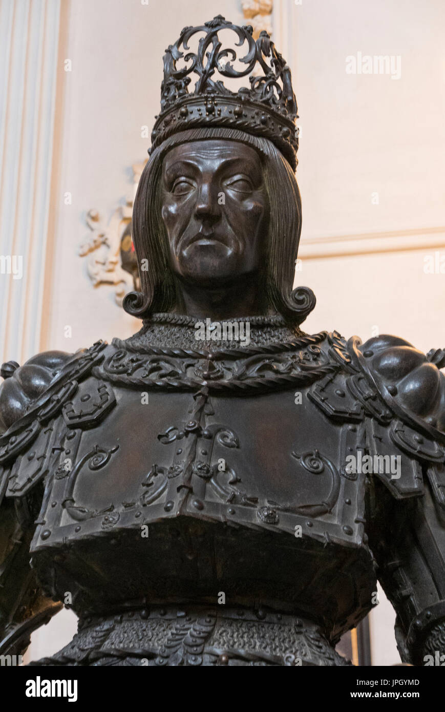 Bronze statues of historical figures in Hofkiche Church (Court Church