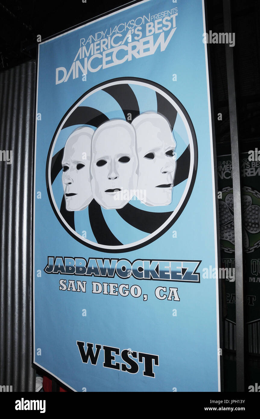 Jabbawockeez Banner at the Live Taping of 'America's Best Dance Crew: Battle for the VMAs' - Backstage of Stage 23 at the Warner Bros. Studio in Burbank, CA. The event took place on Thursday, August 28, 2008. Photo by: Sthanlee B. Mirador Pacific Rim Photo Press. Stock Photo