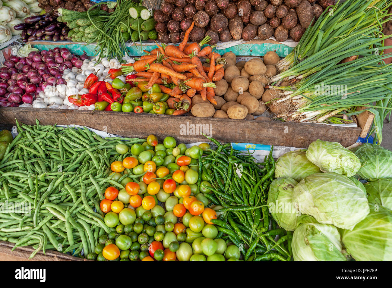 Mixed fresh vegetables at a market in the Philippines Stock Photo Alamy