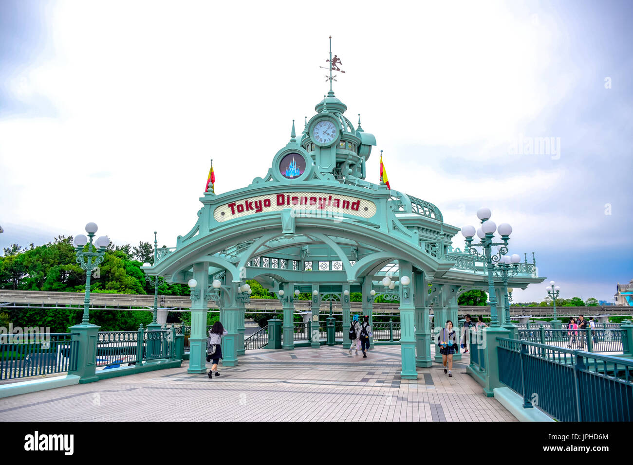 Tokyo Disneyland arch over the passage way leads to Tokyo Disneyland Resort in Urayasu, Chiba, Japan Stock Photo