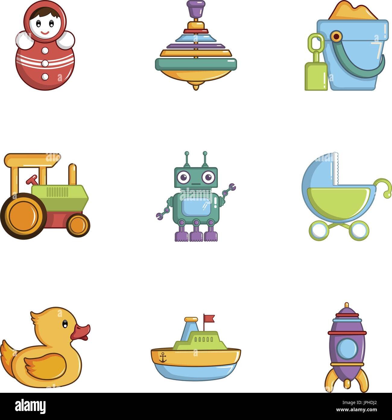 Children toys icons set, cartoon style Stock Vector Image & Art - Alamy