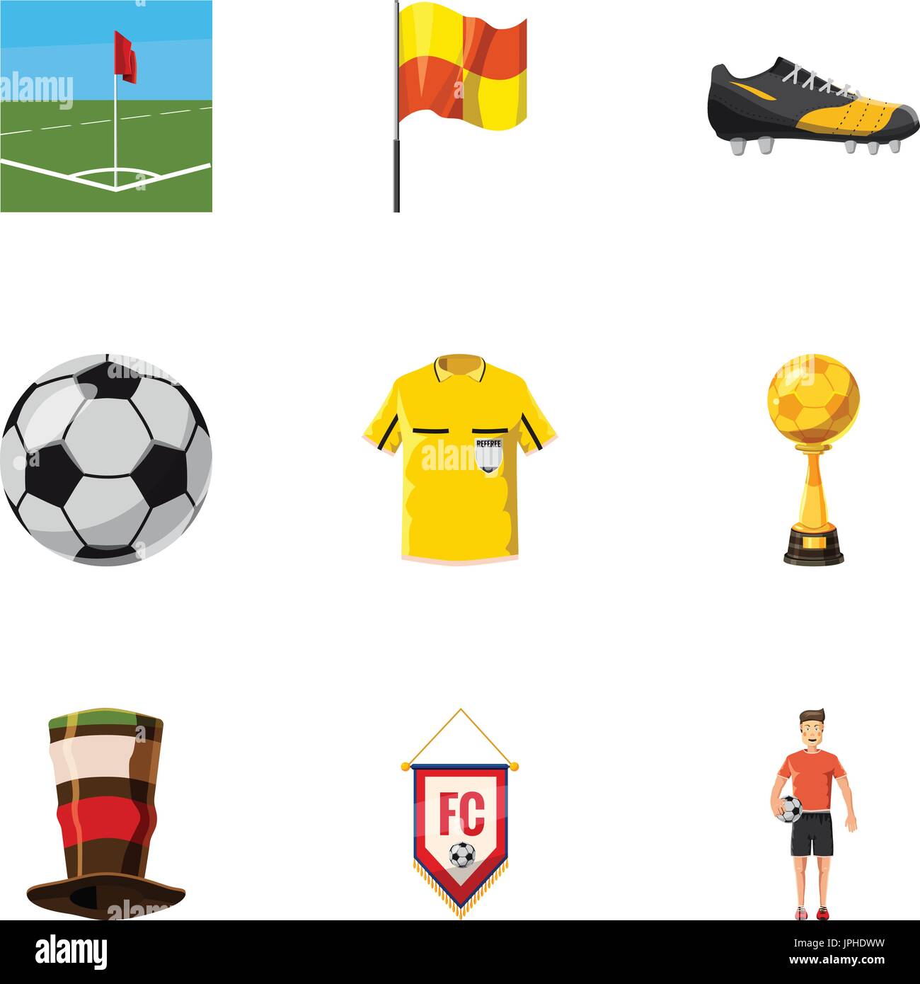 Football fans icons set, cartoon style Stock Vector Image & Art Alamy