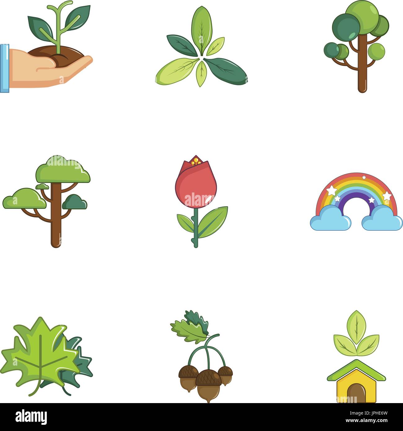 Forest icons set, cartoon style Stock Vector Image & Art - Alamy