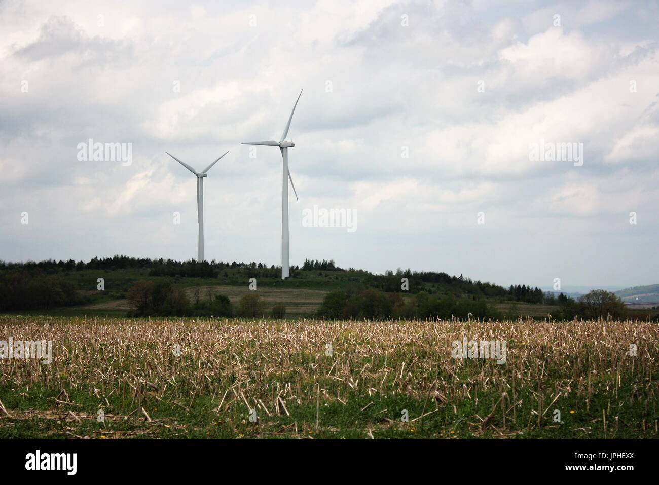 Wind turbines in Western PA. Stock Photo