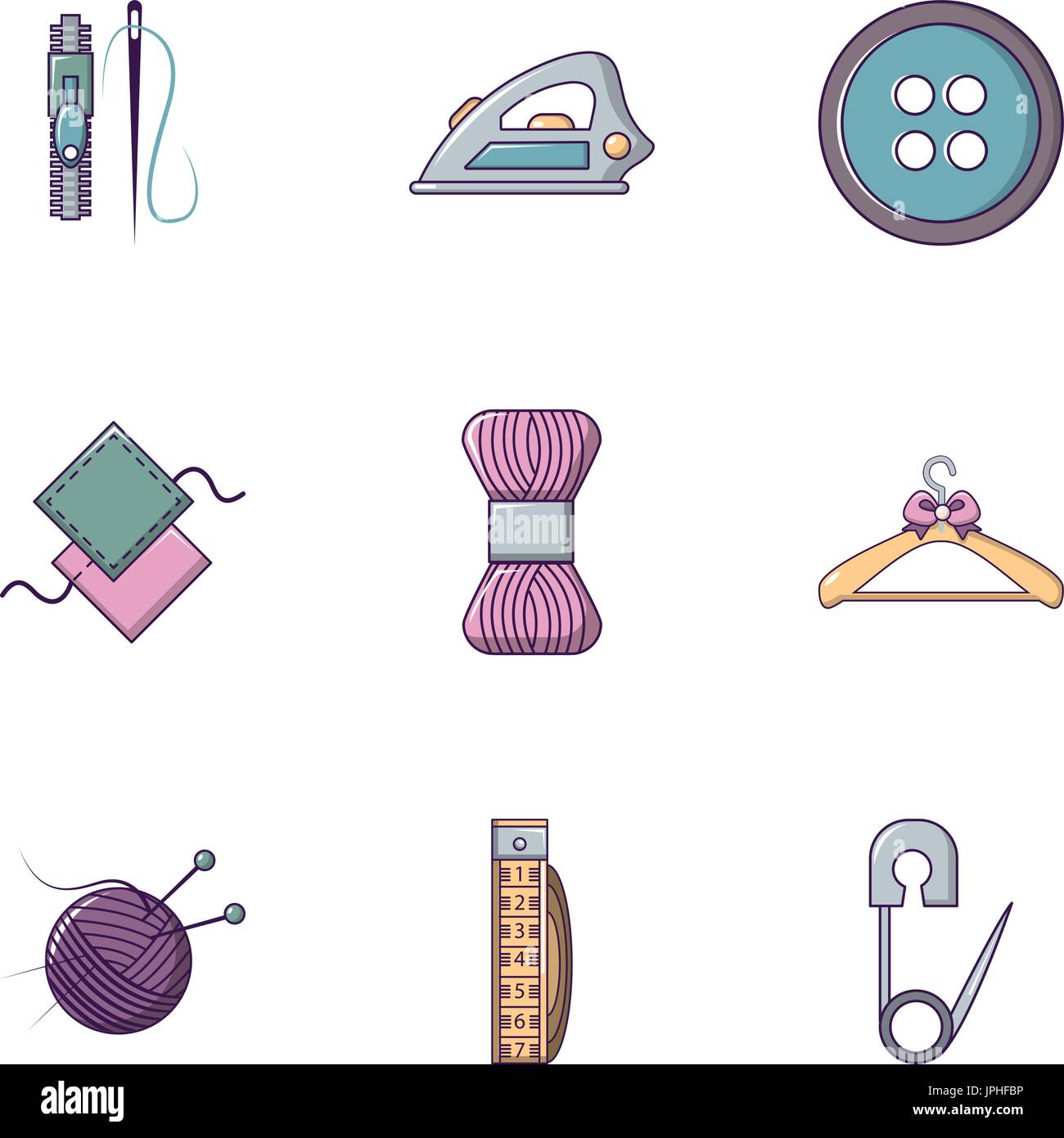 Knitting icons set, flat style Stock Vector Image & Art Alamy
