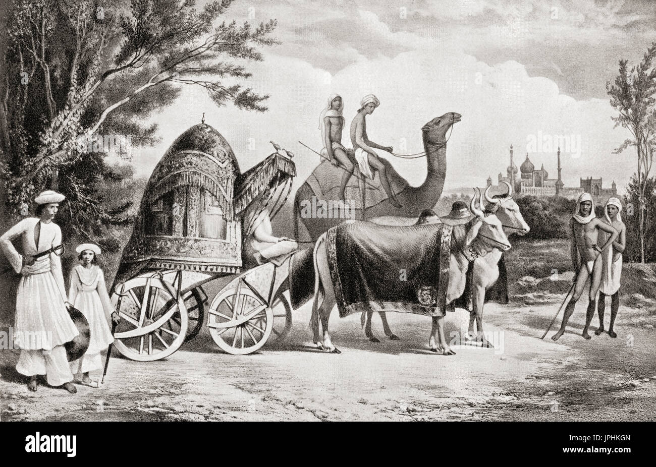 The harem carriage of the last king of Delhi, 1857.  Mirza Abu Zafar Sirajuddin Muhammad Bahadur Shah Zafar, 1775 - 1862.  Last Mughal emperor.  From Hutchinson's History of the Nations, published 1915. Stock Photo