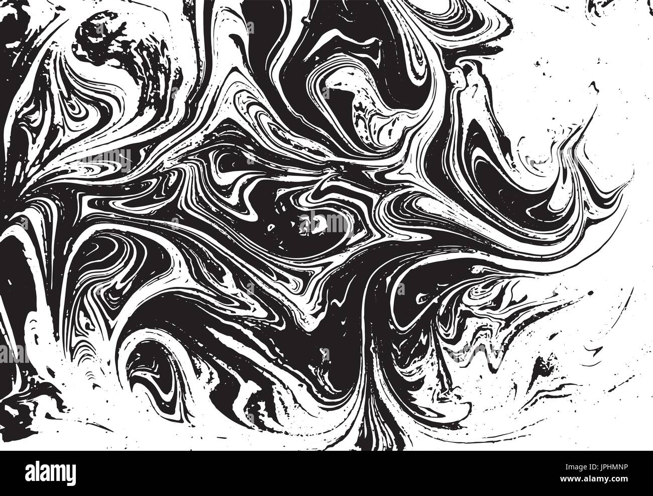 Black and white liquid texture. Watercolor hand drawn marbling ...