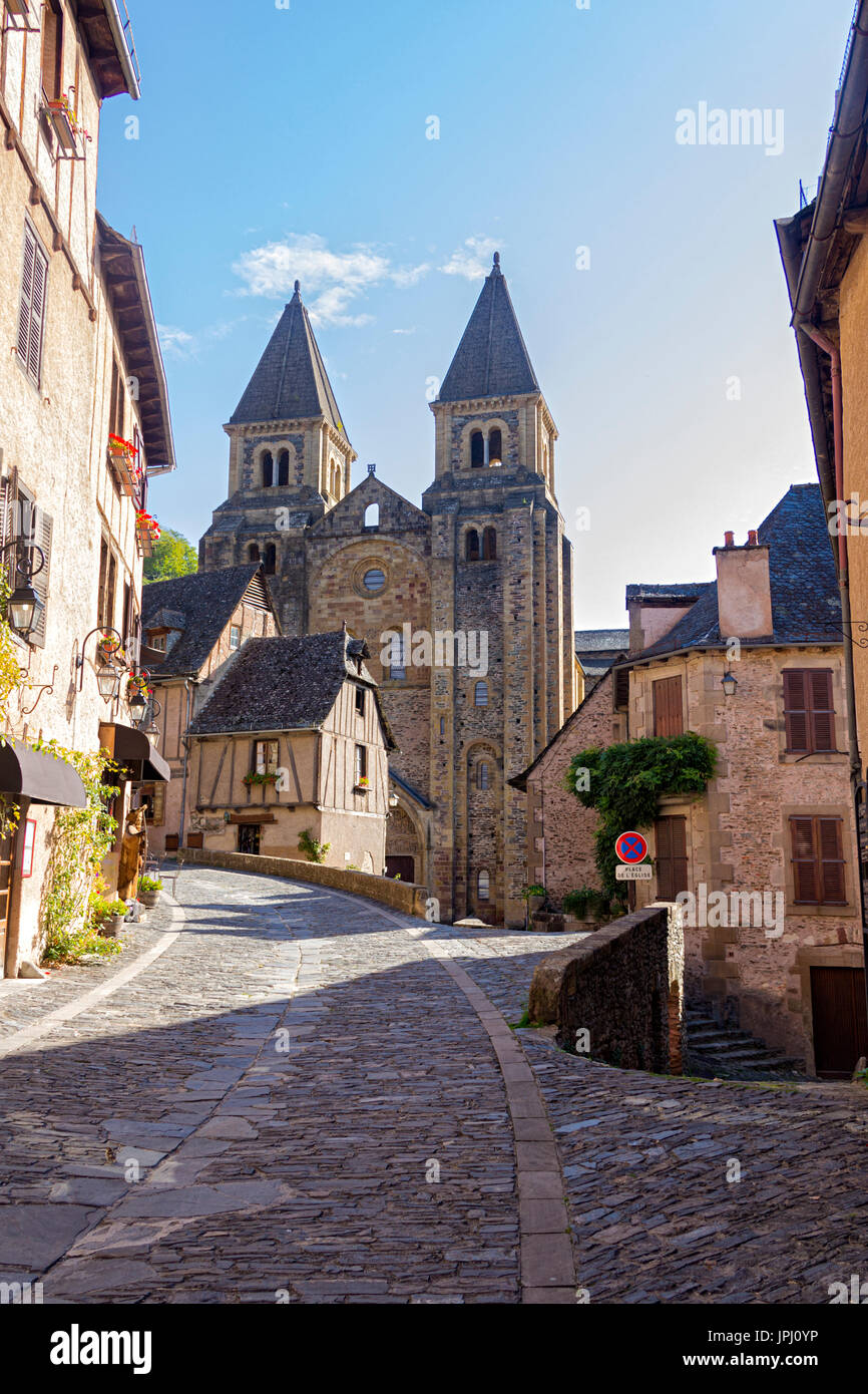 Views of the medieval village of Conques, France Stock Photo