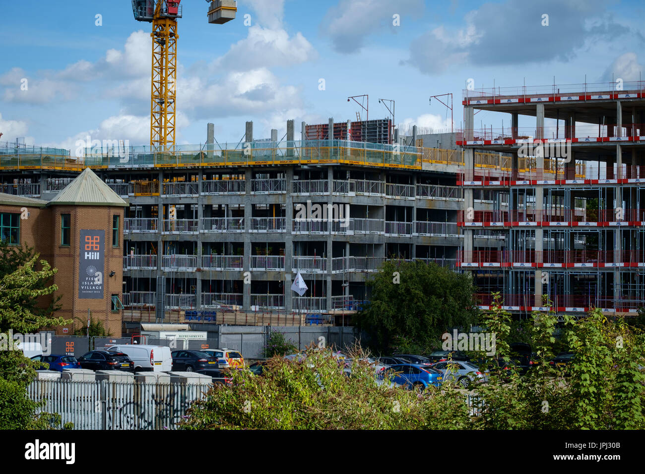 Large scale redevelopment on Fish Island, Hackney Wick, East London - August 2017 Stock Photo