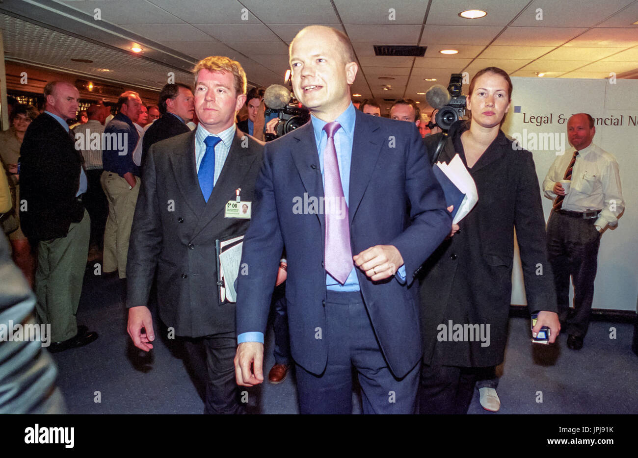 Leader of the Conservative Party, William Hague, addressing the Police Federation Conference in Brighton, May 2000. Stock Photo