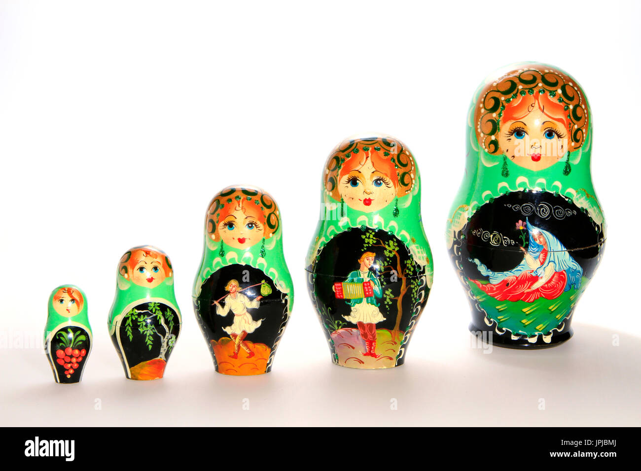 Russian matryoshka dolls, typical souvenir from Russia Stock Photo