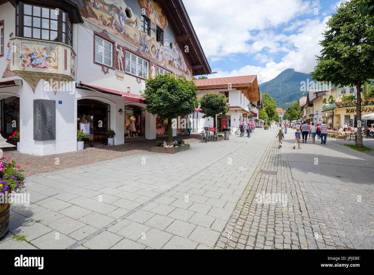 Am Kurpark in Garmisch town centre, Garmisch-Partenkirchen, Bavaria, Germany Stock Photo