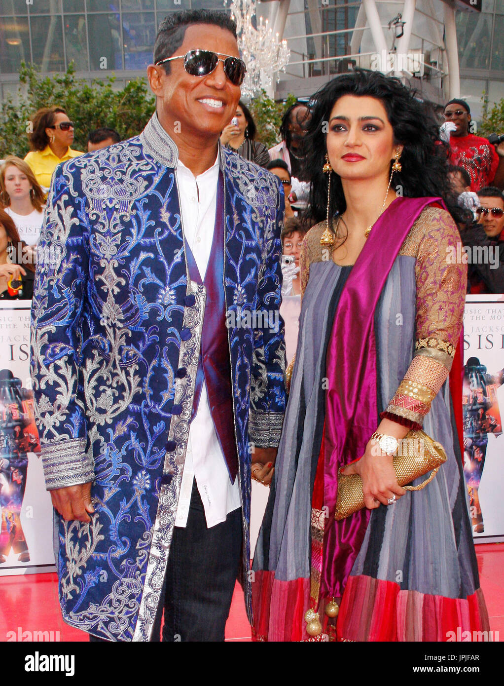 Jermaine Jackson and wife Halima Rashid arriving at the Los Angeles