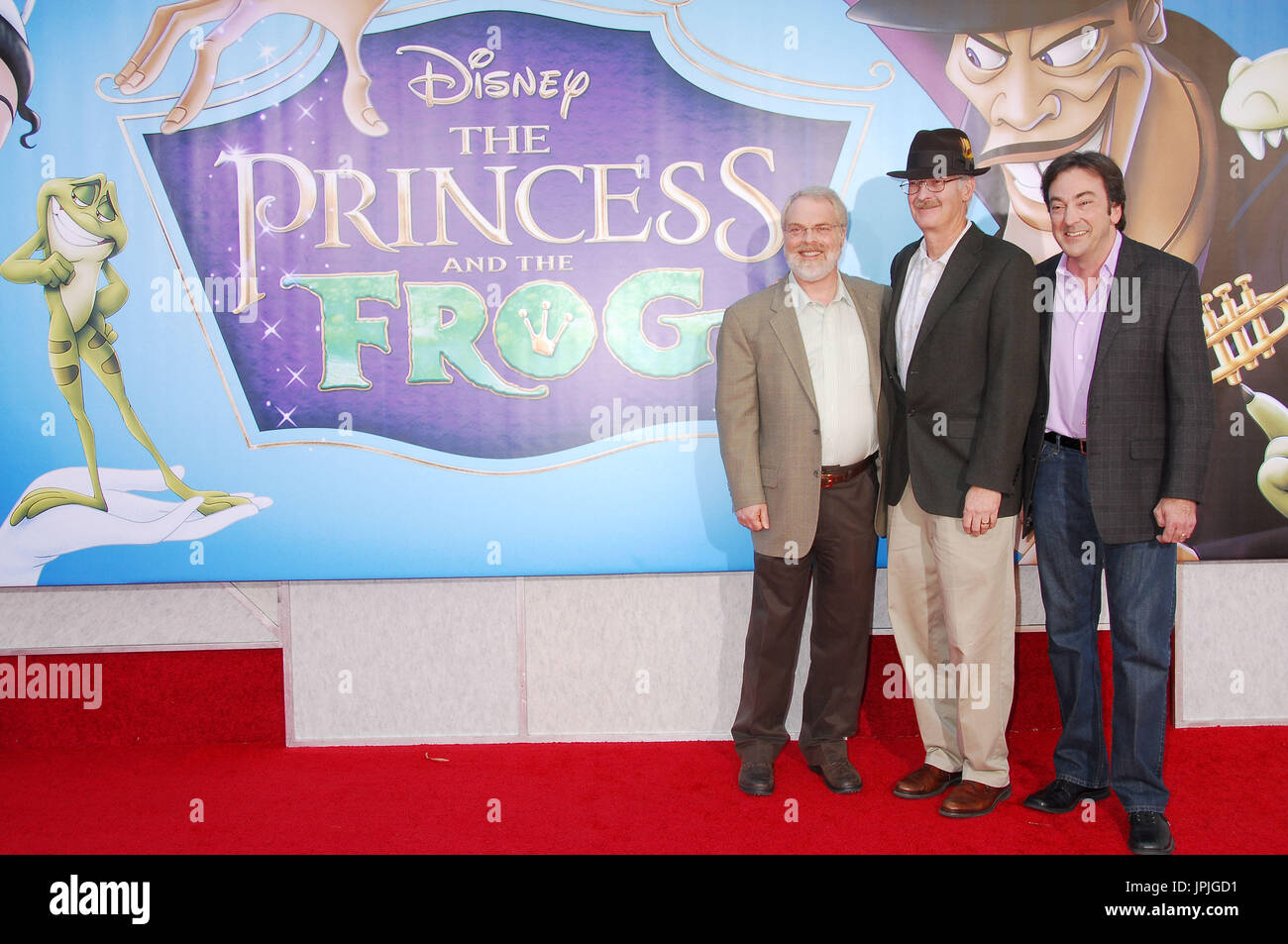 Directors Ron Clements, John Musker and Peter Del Vecho at the World Premiere of 'The Princess And The Frog' held at the Walt Disney Studios in Burbank, CA. The event took place on Sunday, November 15, 2009. Photo by: PRPP Pacific Rim Photo Press. Stock Photo