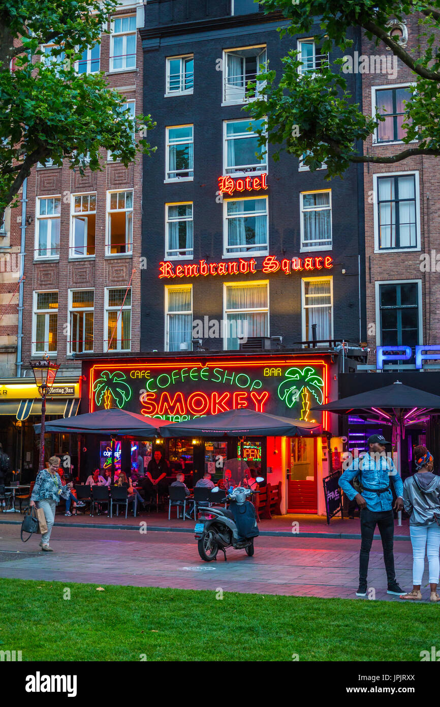 and bar at Rembrandt Square in Amsterdam AMSTERDAM THE