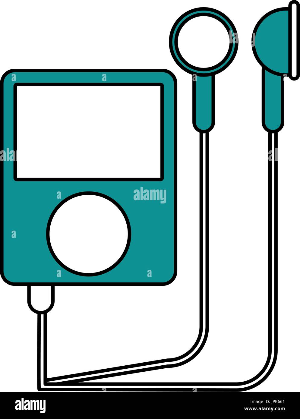 portable digital music player with earphones icon image Stock Vector ...