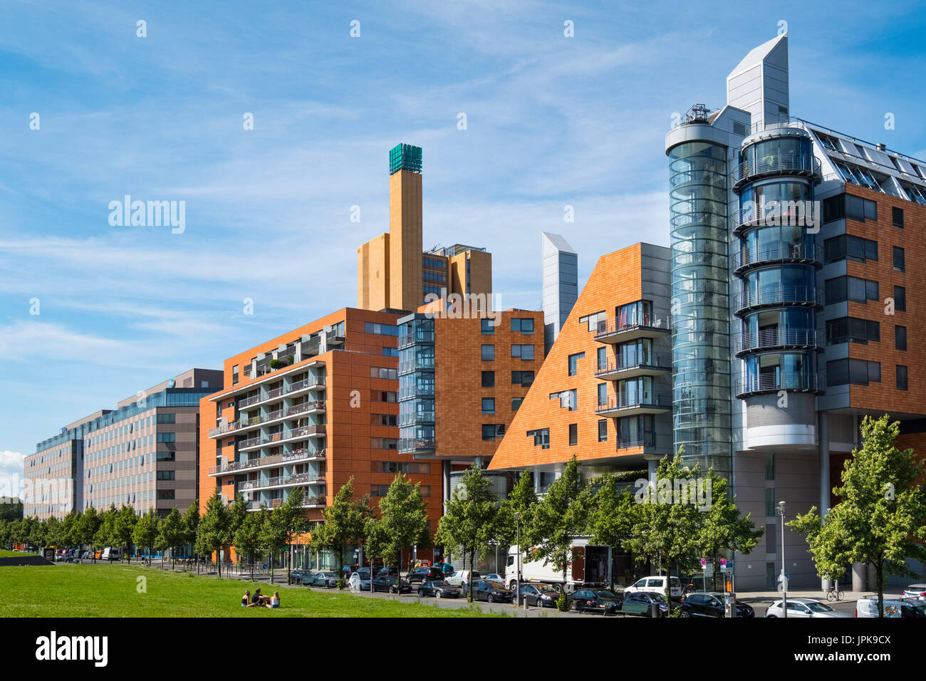 DaimlerChrysler office buildings on Linkstrasse at  Potsdamer Platz Square, Berlin, Germany, Stock Photo