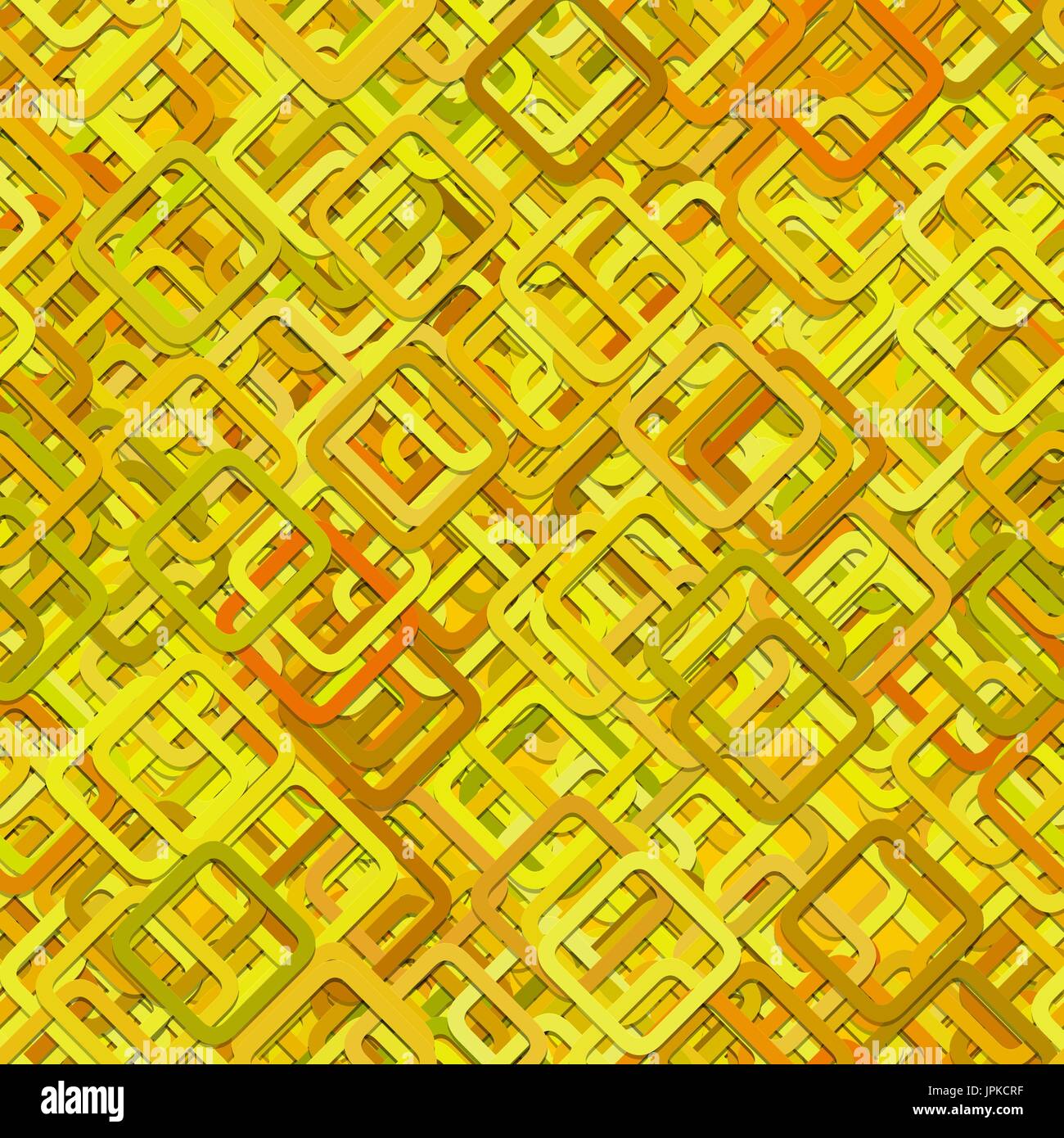 Seamless square background pattern - vector illustration from diagonal squares in yellow tones with shadow effect Stock Vector
