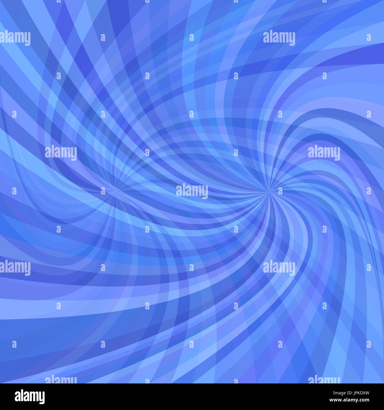Abstract double spiral background - vector illustration from spun rays in blue tones Stock Vector