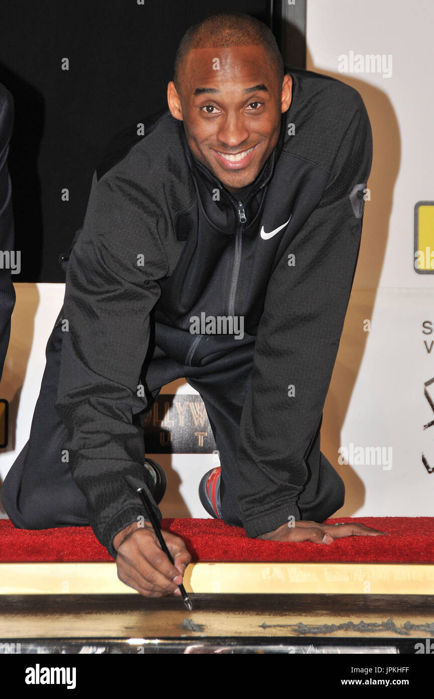 Kobe Roc Hand Kobe Bryant of the LA Lakers at his Kobe Bryant Hand And Footprint ...