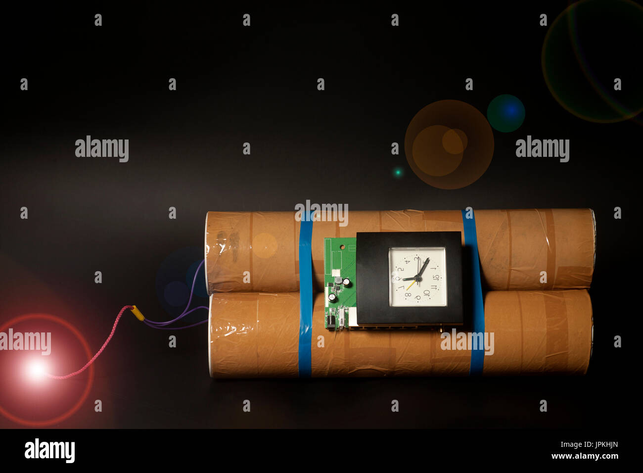 Time bomb made with dynamite Stock Photo - Alamy