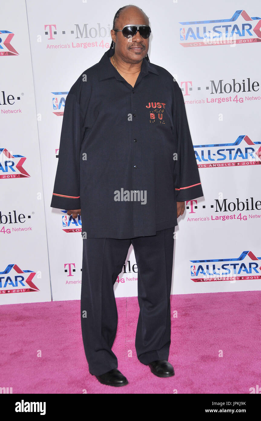 Stevie Wonder at The 2011 NBA All-Star Game T-Mobile Magenta Carpet held at the Nokia Plaza L.A. Live in Los Angeles, CA. The event took place on Sunday, February 20, 2011. Photo by PRPP_Pacific Rim Photo Press. Stock Photo