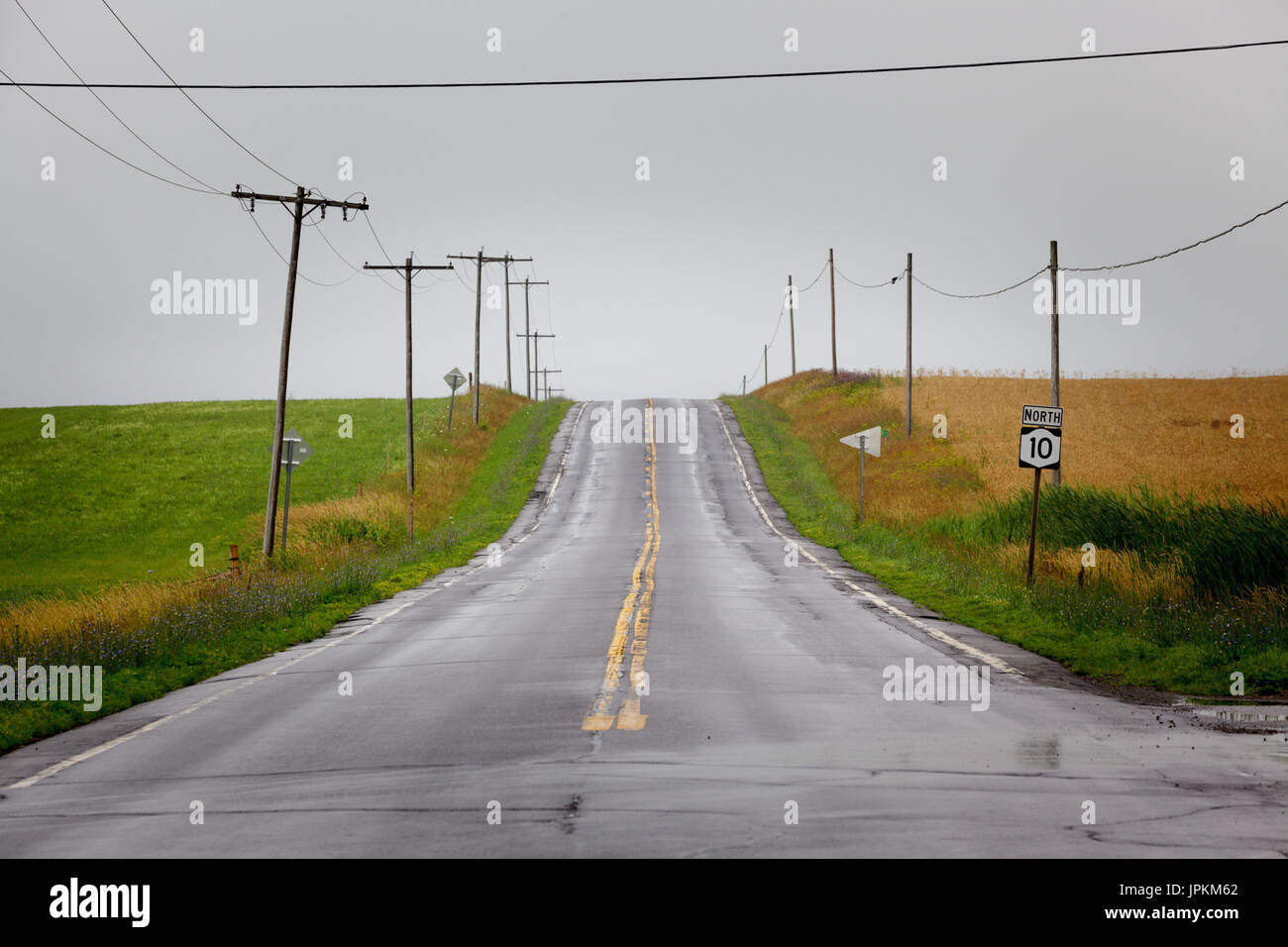 New York State Route 10, looking north, Stone Arabia, town of Palatine, New York State Stock