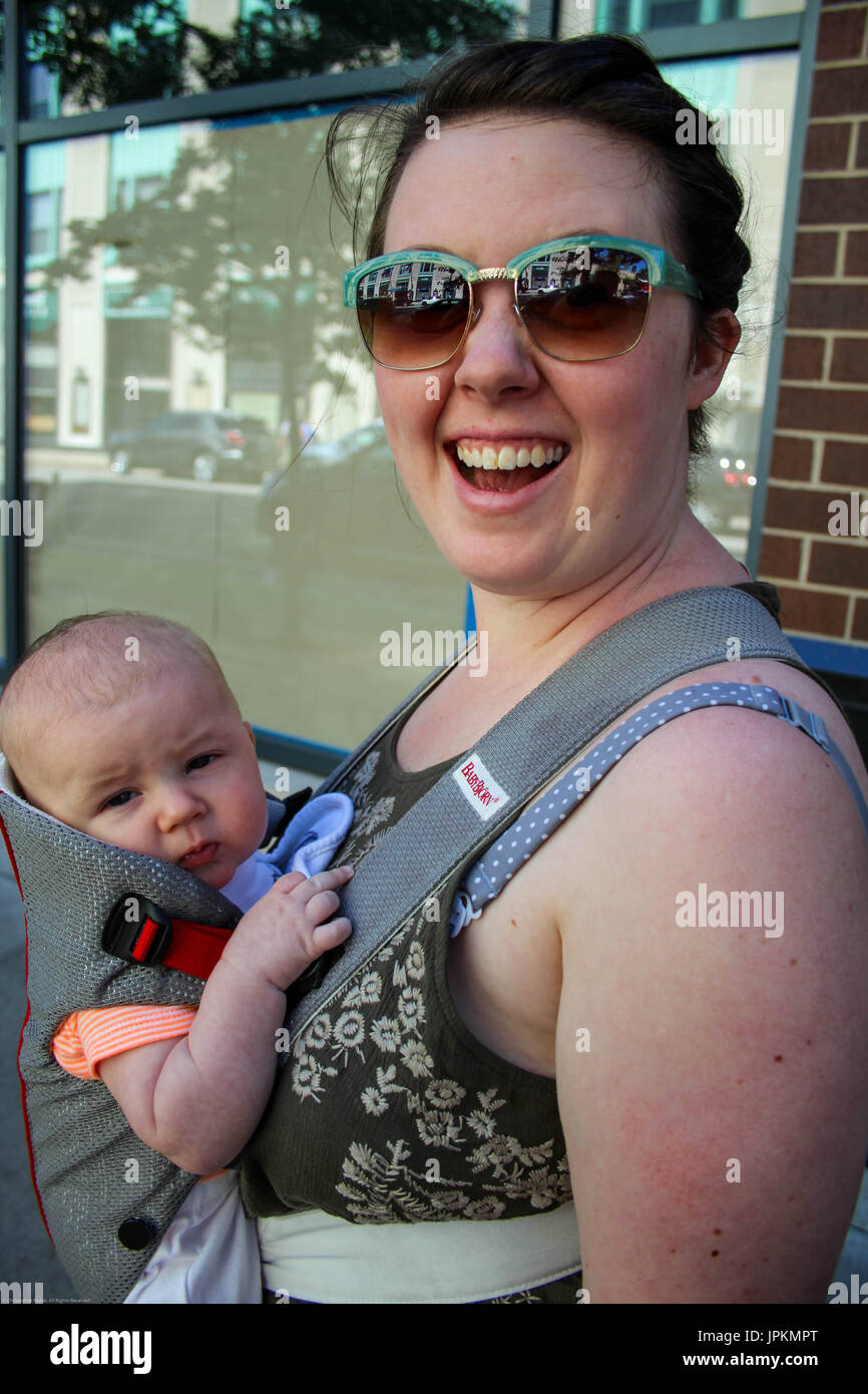 Baby Boy is Traveling all around Stock Photo