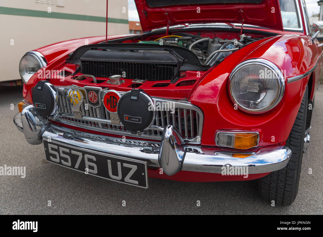 Red MG sports car Stock Photo