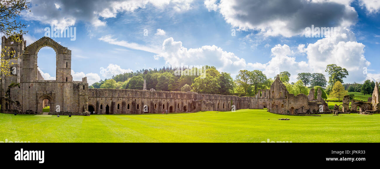 Fountains Abbey in North Yorkshire Stock Photo