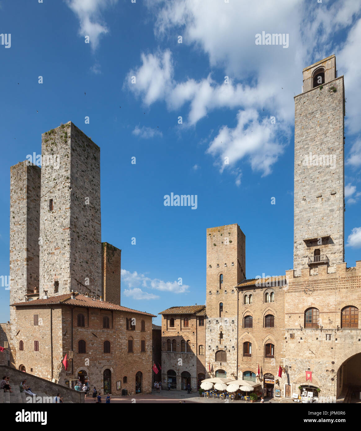 amazing medieval towers in the Italian town of San Gimignano Stock ...