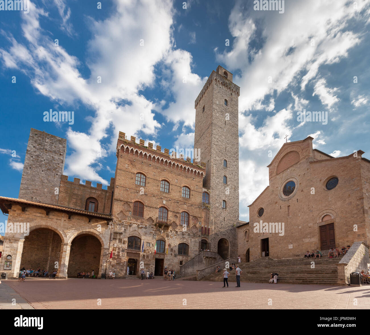 amazing medieval towers in the Italian town of San Gimignano Stock ...