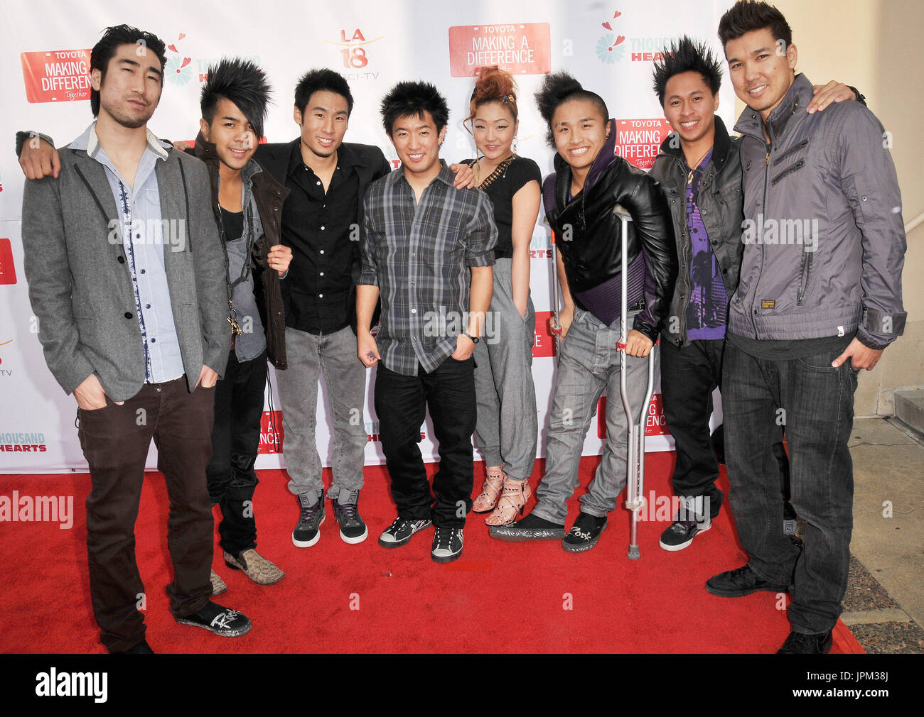 Quest Crew Ryan Feng Ryan Conferido Victor Kim Steve Terada Lydia Paek Hok Konishi Aris Paracuelles Brian Hirano At The Thousand Hearts Japan Relief Benefit Concert Held At The Pasadena