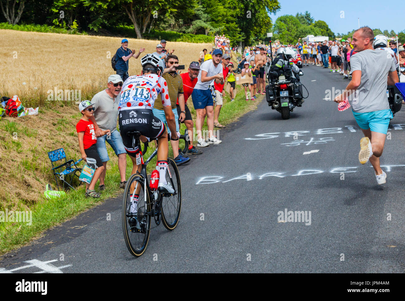 Col de Peyra Taillade, France July 16,2017 The French cyclist Warren